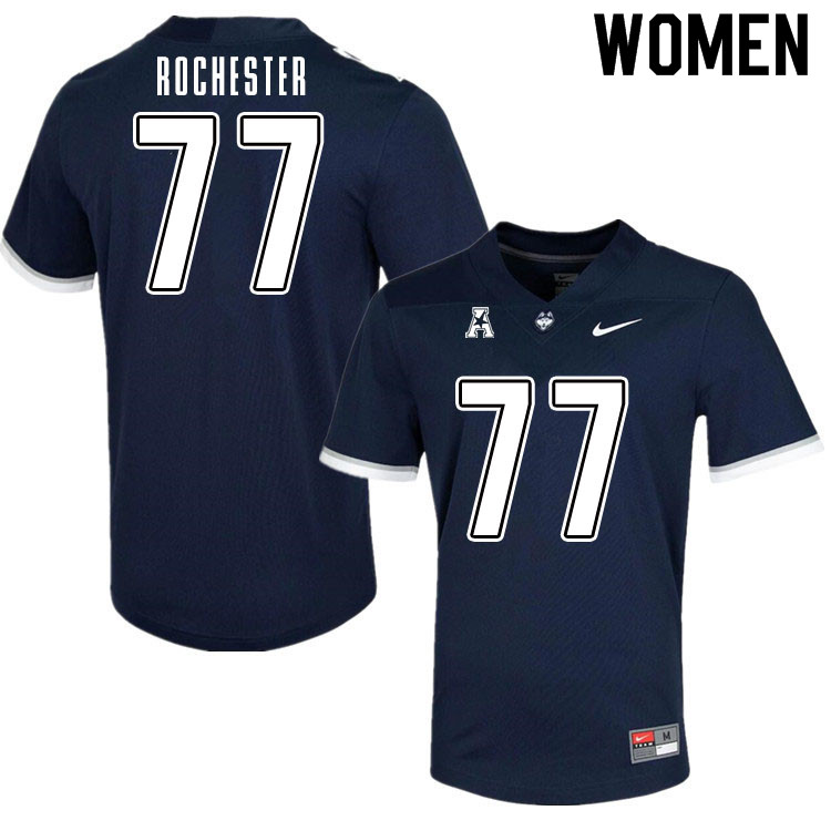 Women #77 Robby Rochester Uconn Huskies College Football Jerseys Sale-Navy - Click Image to Close